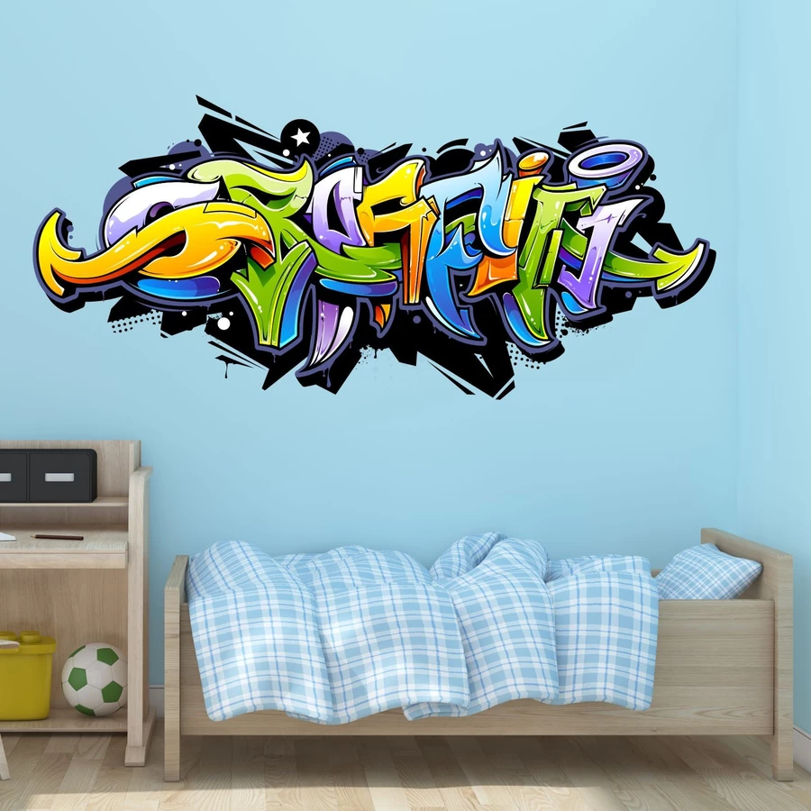 Nikima Wandtattoo 158  Graffiti bunt in 6 vers. Größen bunt