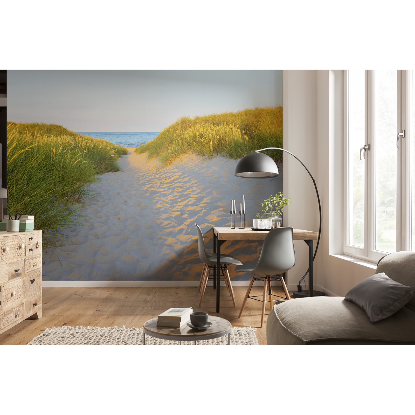 Papier-Fototapete SANDY PATH - bunt - 368x254 cm