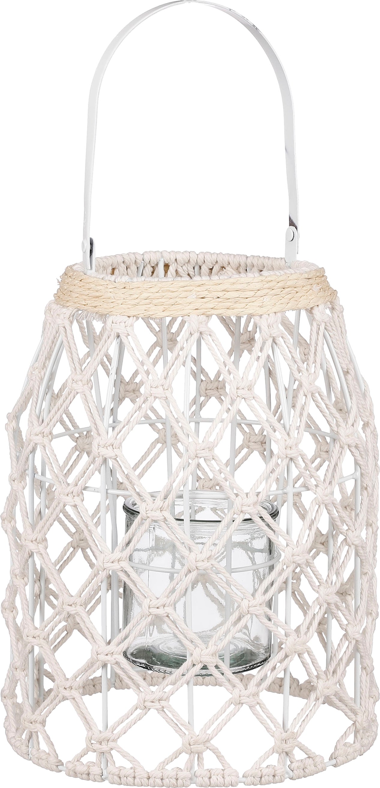 Mica Decorations windlicht crème D 23 H 30 cm