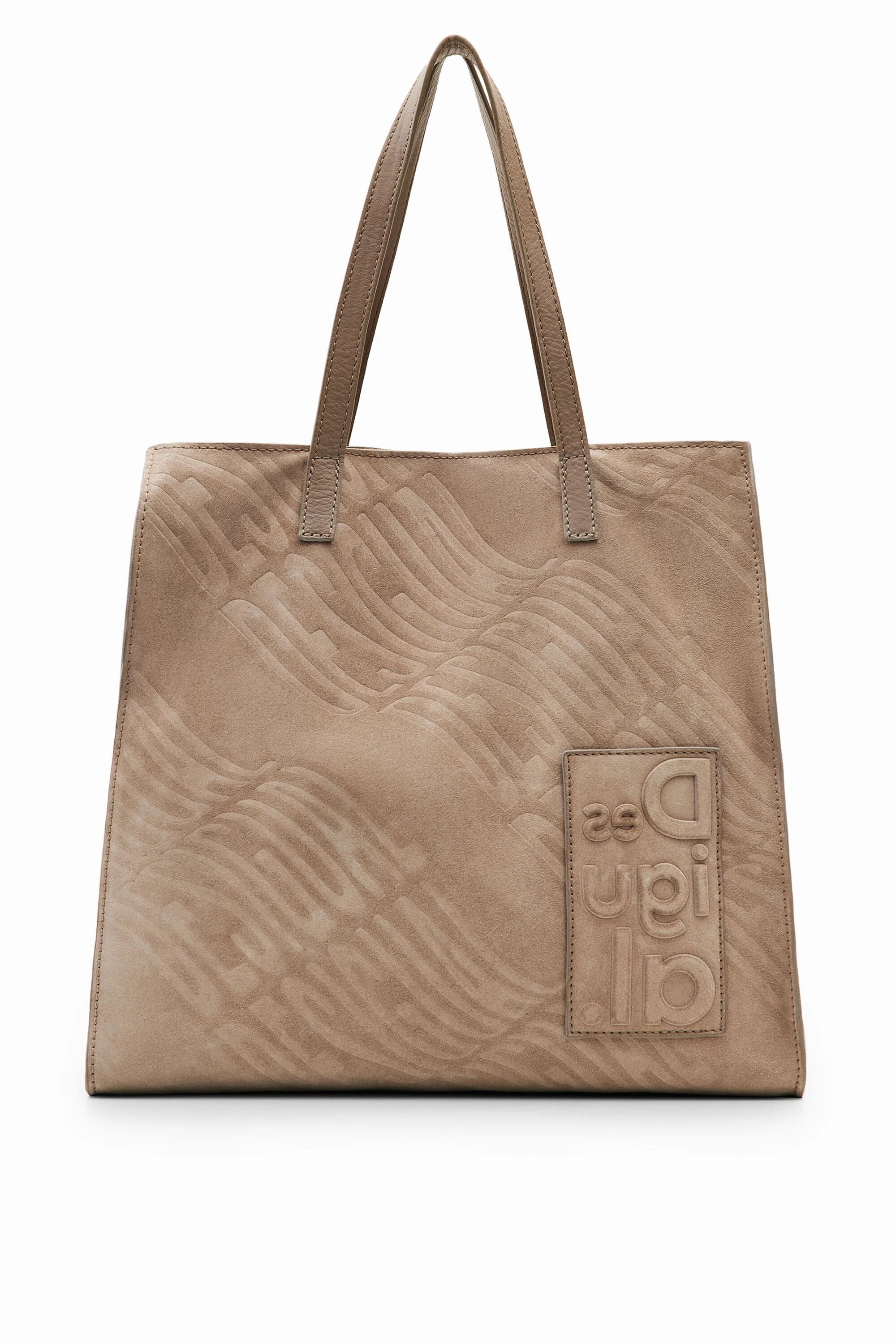 Bolsa grande de couro com logotipo
