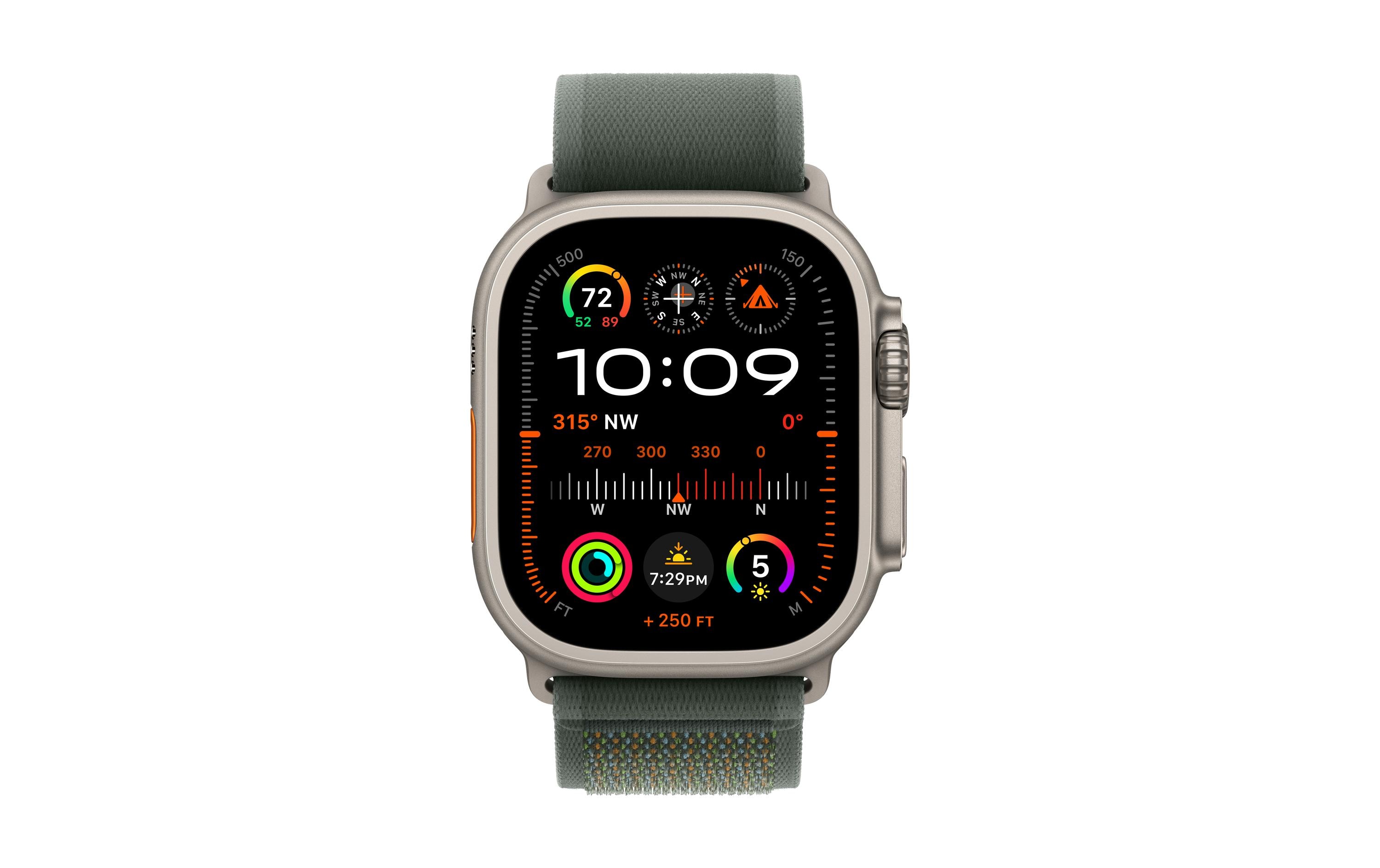 Trail Loop 49 mm Grün/Schwarz S/MDünnes Armband zu Apple Watch Ultra