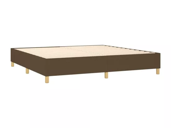 Sommier tapissier matelas et LED Marron foncé 200x200 cm Tissu