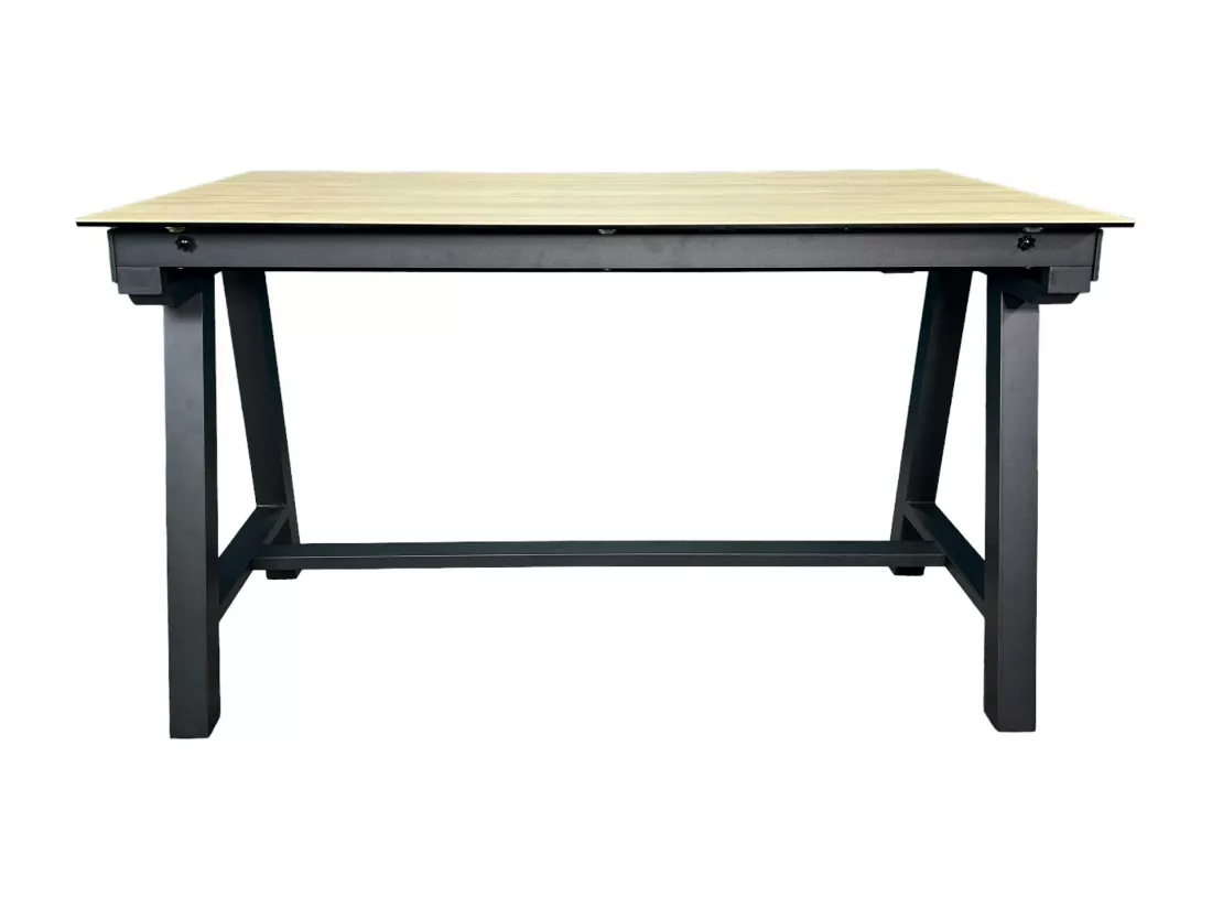 Table haute en céramique extensible effet bois 160-270 cm LOMBARDIE