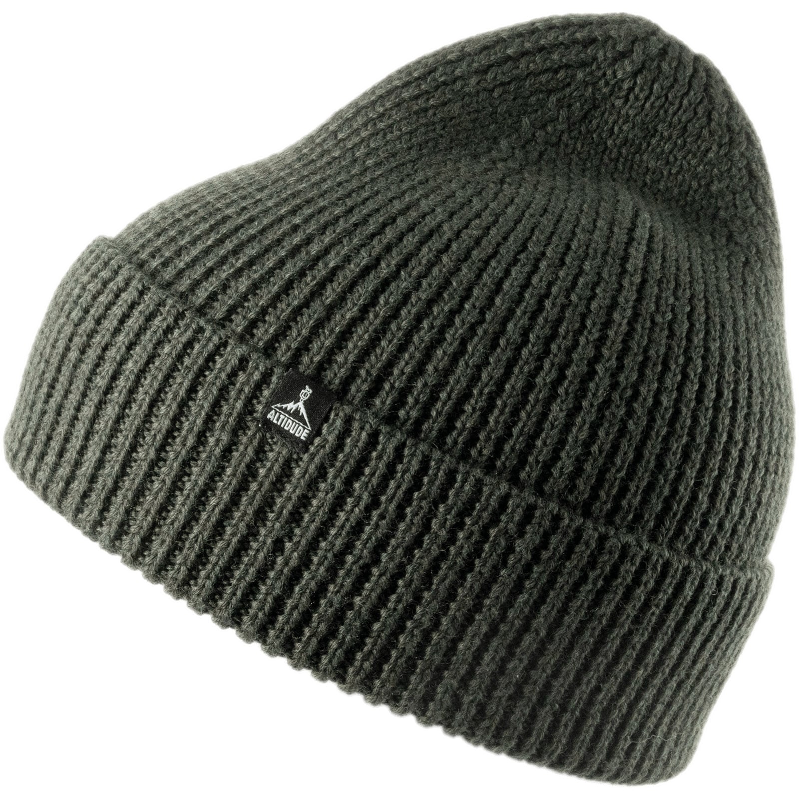 ALTIDUDE Winter Mütze Solid Ripp Strickmütze Unisex Beanie 100% Merino Wolle Farbe: Brown