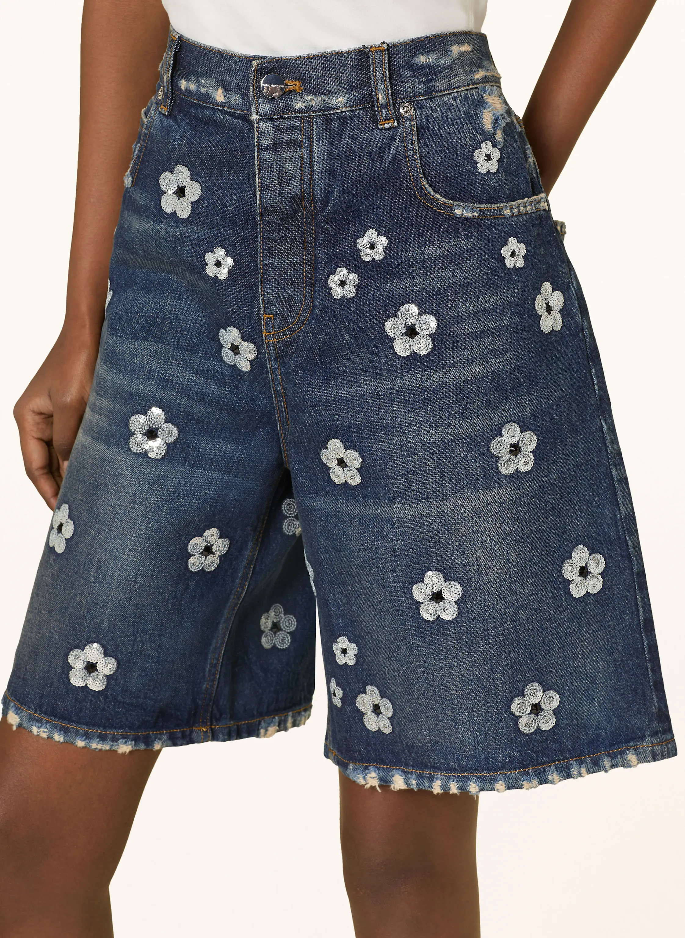 MARC JACOBS Jeansshorts mit Pailletten