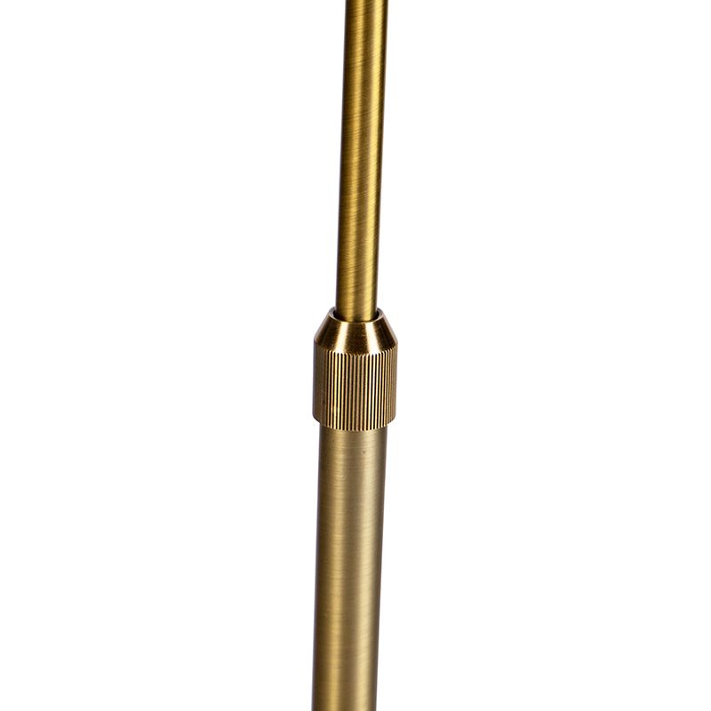 Vloerlamp brons met linnen kap wit 45 cm verstelbaar - Parte