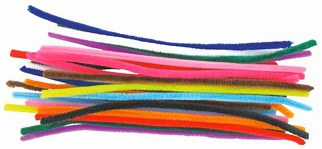 Lot de 24 chenilles multicolores 0.5x30cm