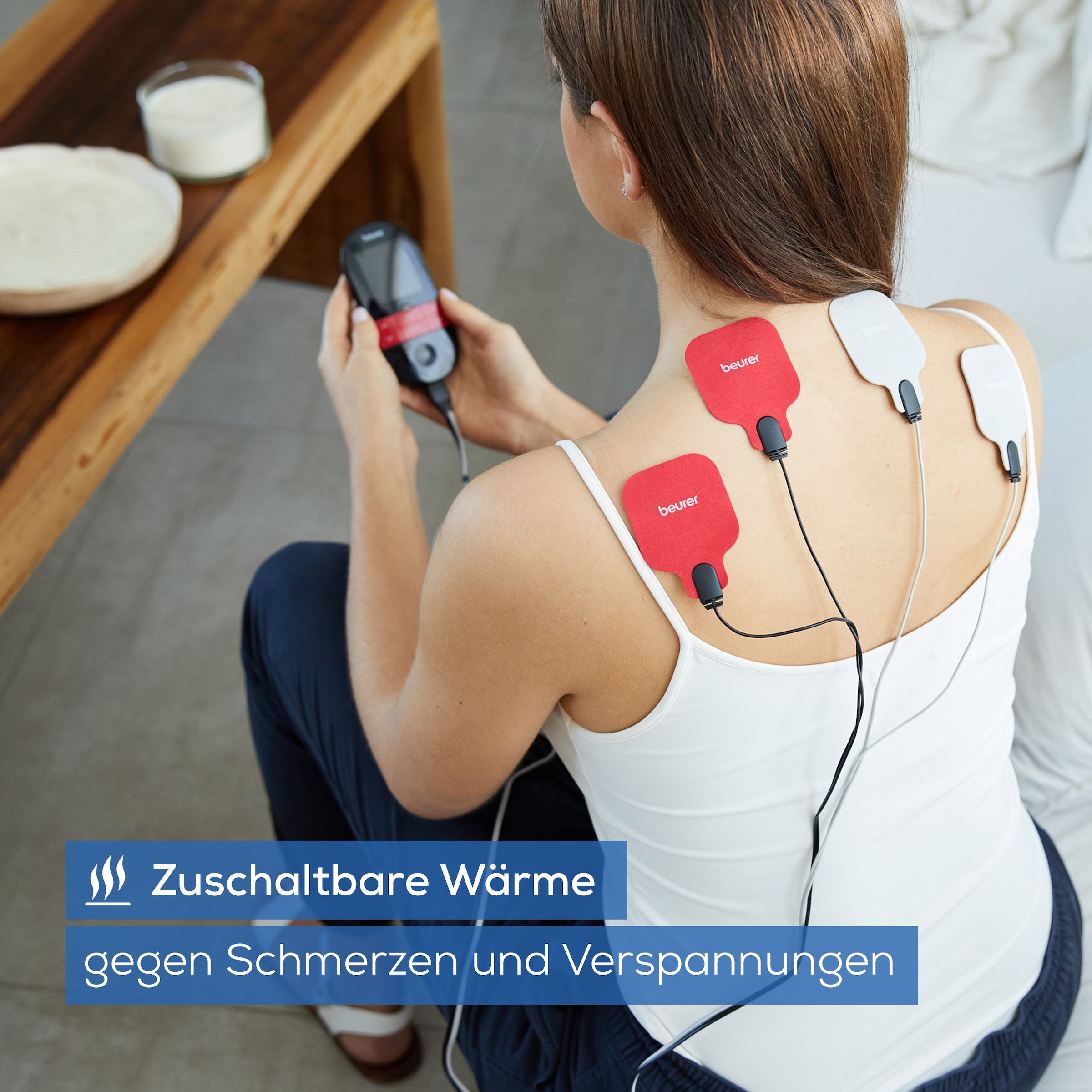BEURER TENS-EMS-Gerät »EM 59 Heat, Reizstromgerät mit Wärmefunktion und 4 Elektroden« 3-in-1: TENS (Schmerzlinderung), EMS (Muskelstimulation) und Massage