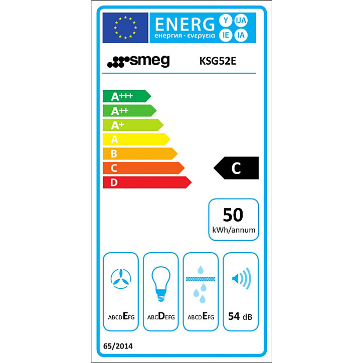 Hotte encastrable Universel l. 54 cm KSG52E Smeg gris métal