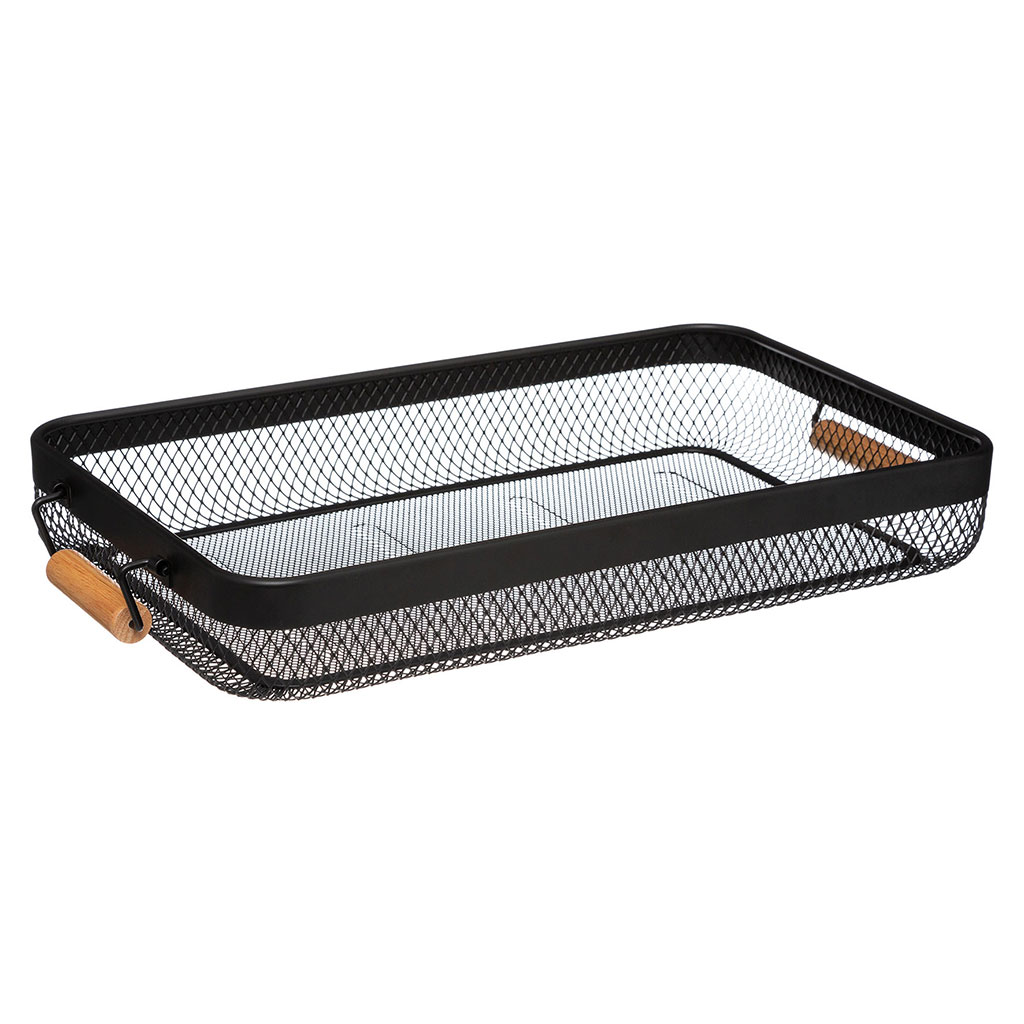 Plateau MAYAJ métal noir 26.5x7.3x43.5cm