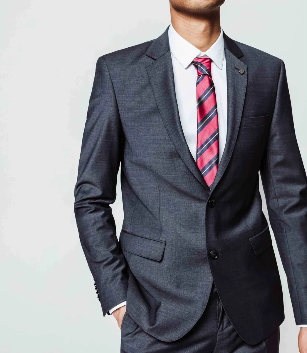 Costume faux uni navy