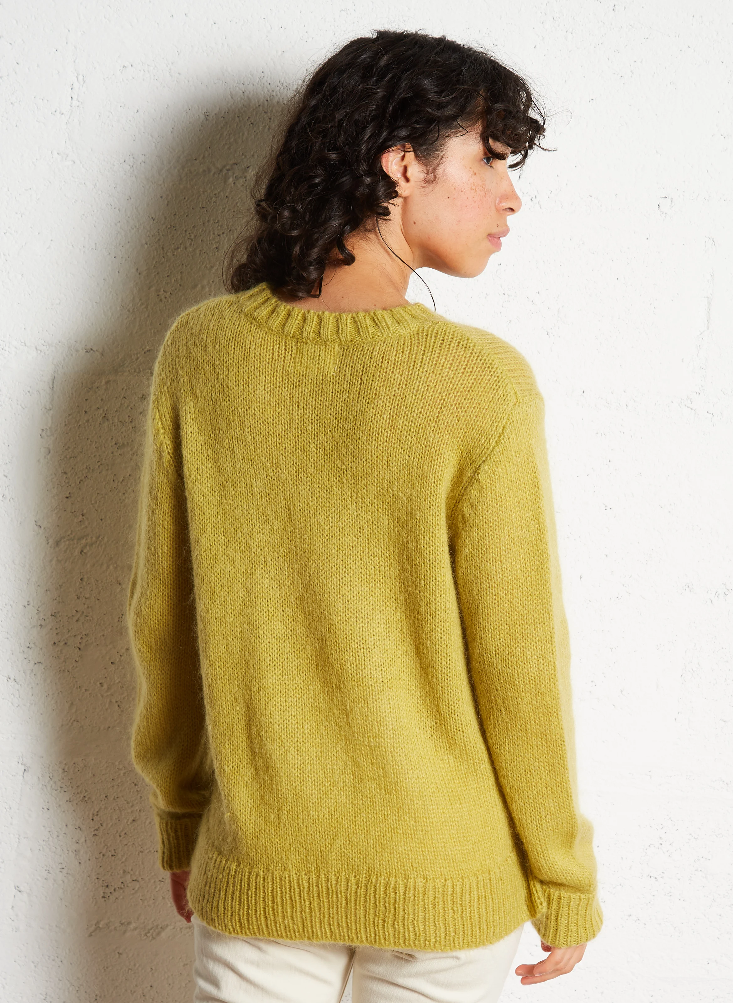 LIBELLULE - Pull col rond en laine mélangée | Jaune