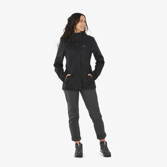 Decathlon Quechua - Jaqueta impermeável feminina Quechua para caminhadas em montanha MH100