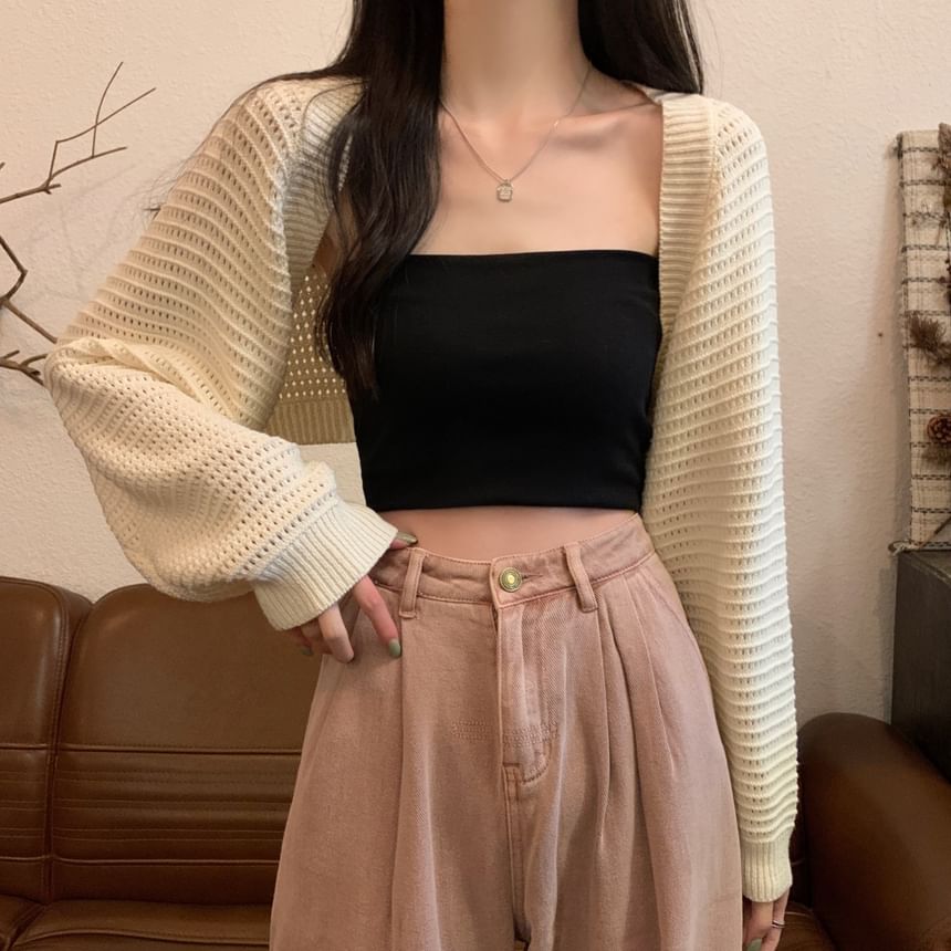 Secolo - Open-front ajourgebreid vest
