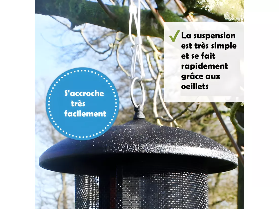 Mangeoire oiseaux extérieur à suspendre pour oiseaux sauvages pour jardin balcon Distributeur de nourriture«34722 Nourri-Silo»