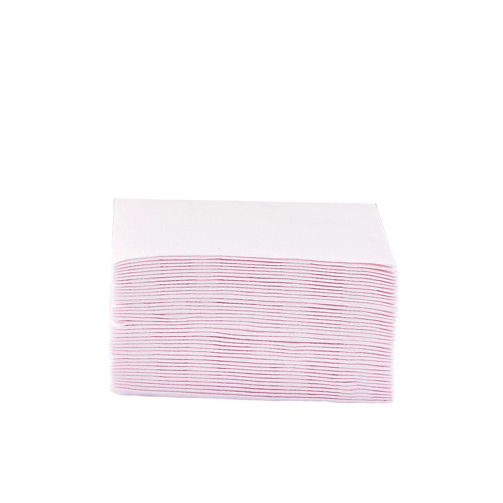 Serviette cocktail carrée rose pâle 2 plis en papier x40