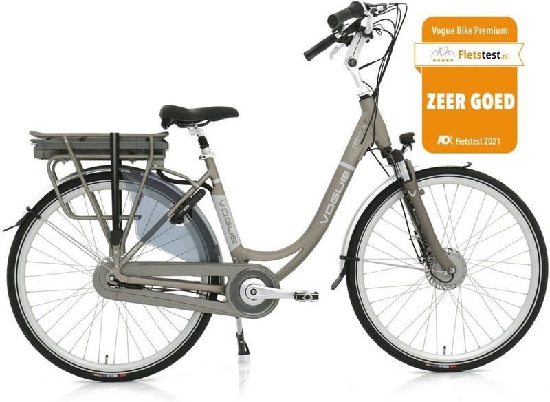 Vogue - Premium - Elektrische Fiets - Mat Grijs - 7SP - 48 cm - Lage Instap