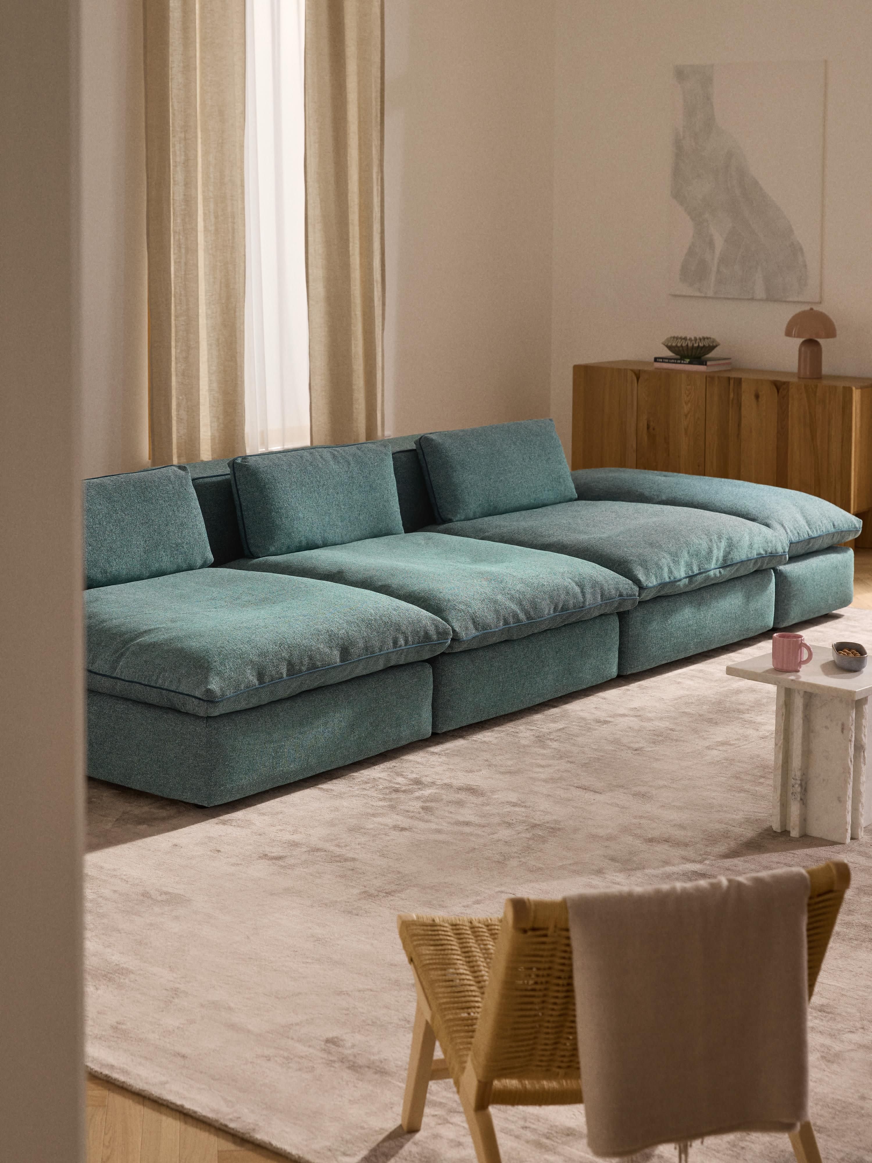 Modulaire XL-bank Felix (3-zits) met poef