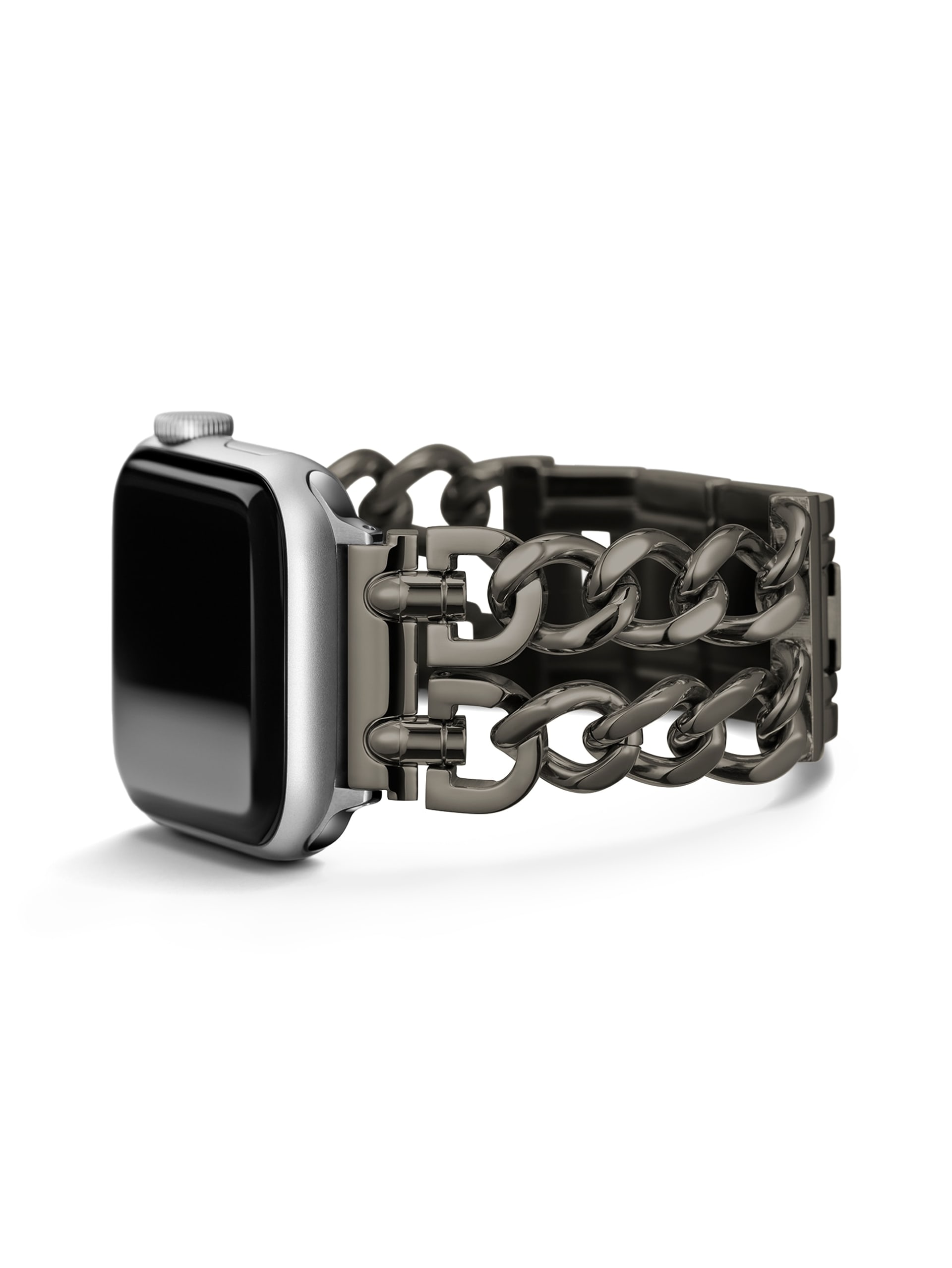 Pulseira de corrente prateada escura de 42 a 44 mm para Apple Watch®