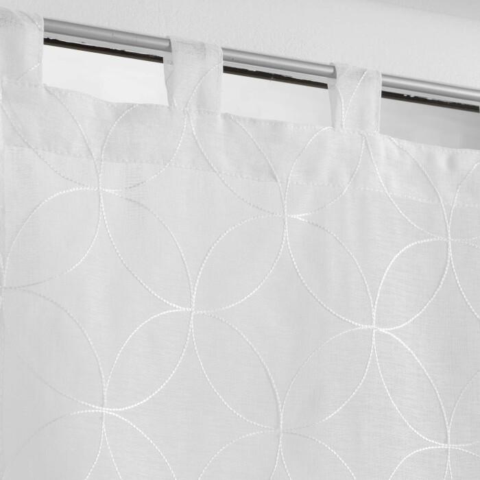 PAIRE DROITE PASSANTS 2X60X90CM VOILE SABLE BRODE OLYMPIA