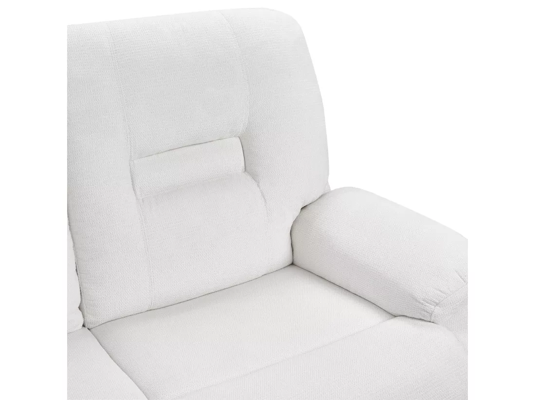 Canapé inclinable manuellement 2 places en tissu blanc BERGEN