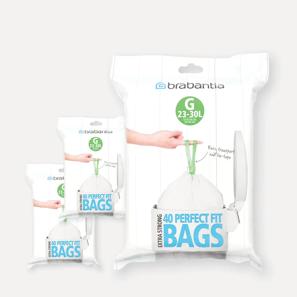 Lot de 6 distributeurs de 40 sacs poubelles 23/30 l blanc code G (dont