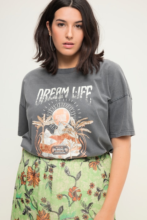 Oversize-Shirt, XL Print, Vintage Look, Rundhals, Halbarm
