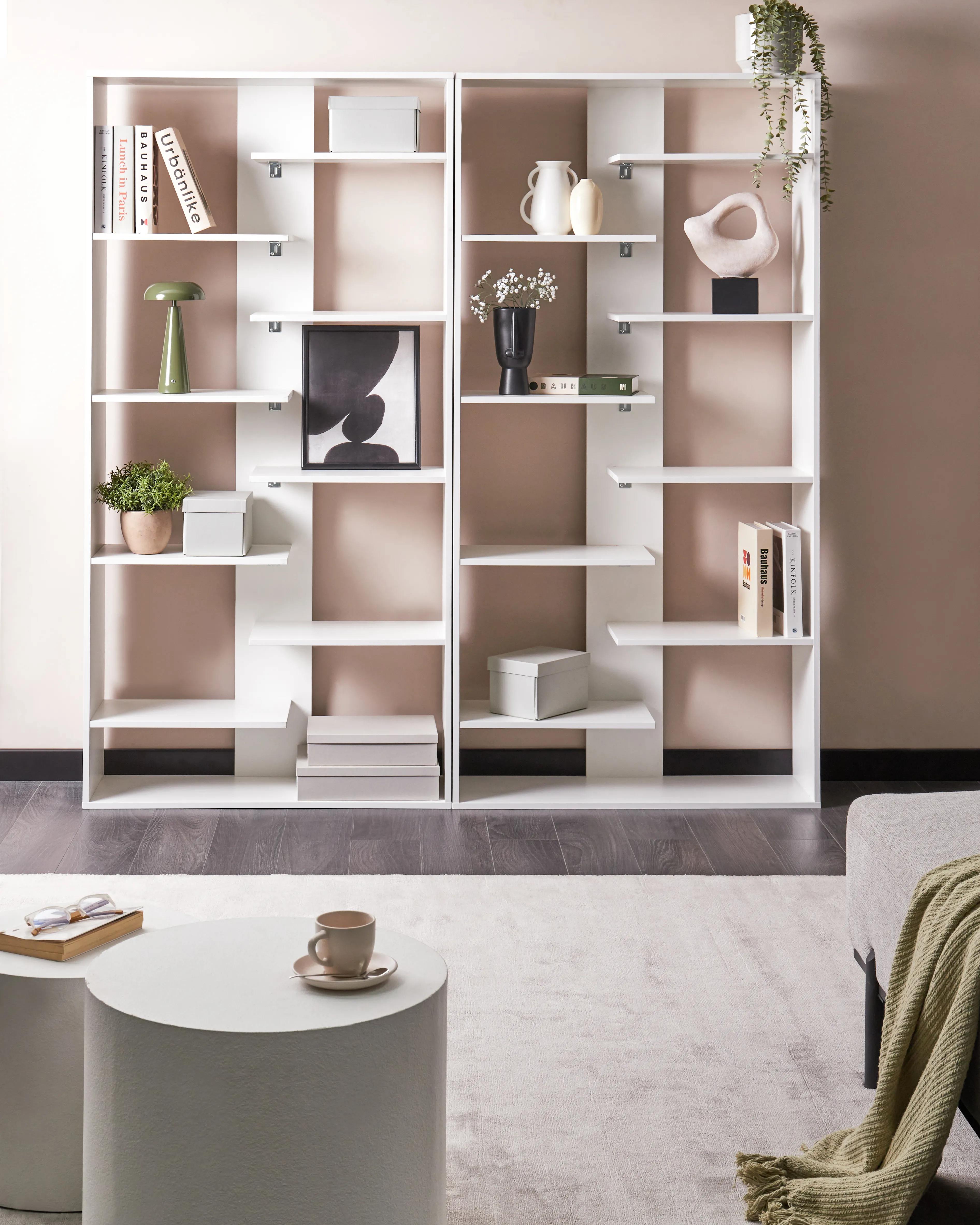 Boekenkast met 8 planken FONTAS 180 cm Wit