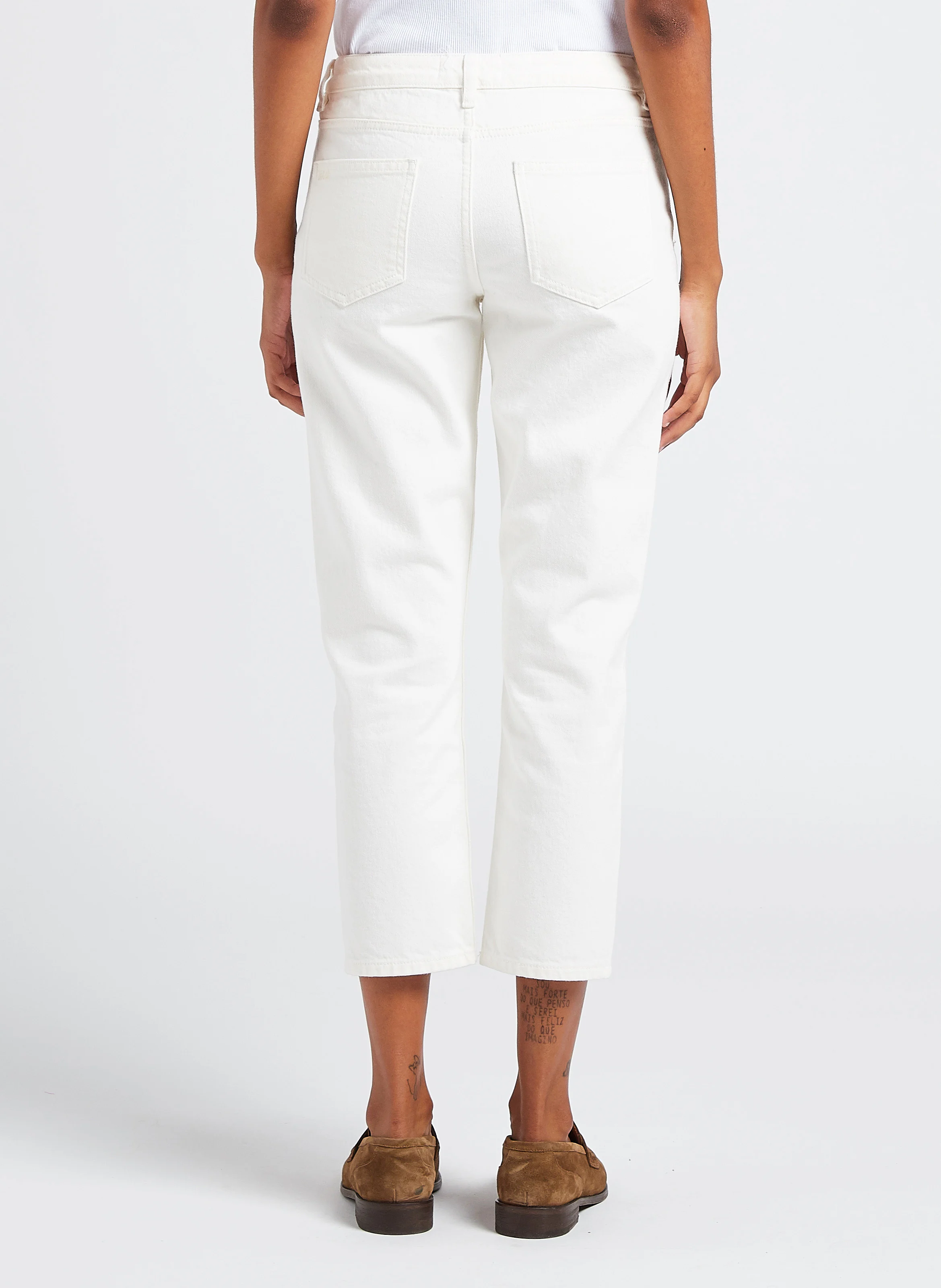 DEVON - Jean droit en coton| Blanc