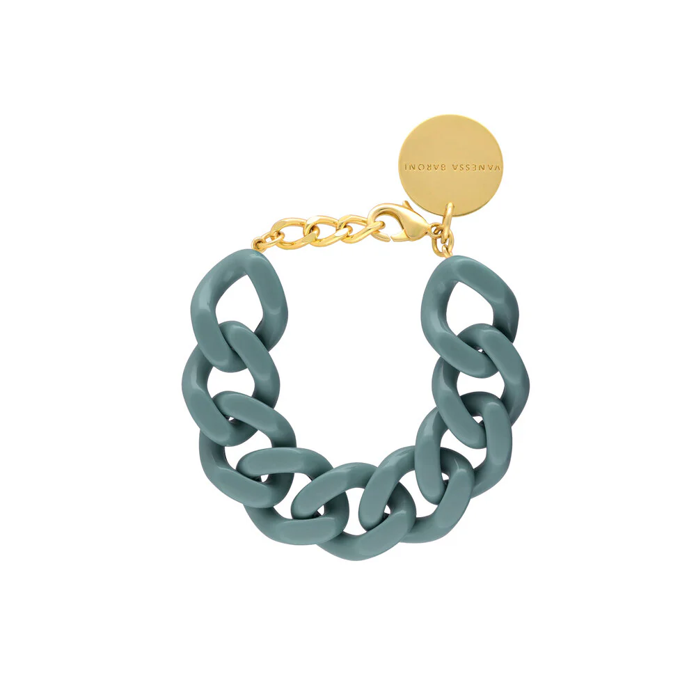 VANESSA BARONI  Flat Chain armbånd - Winter Mint