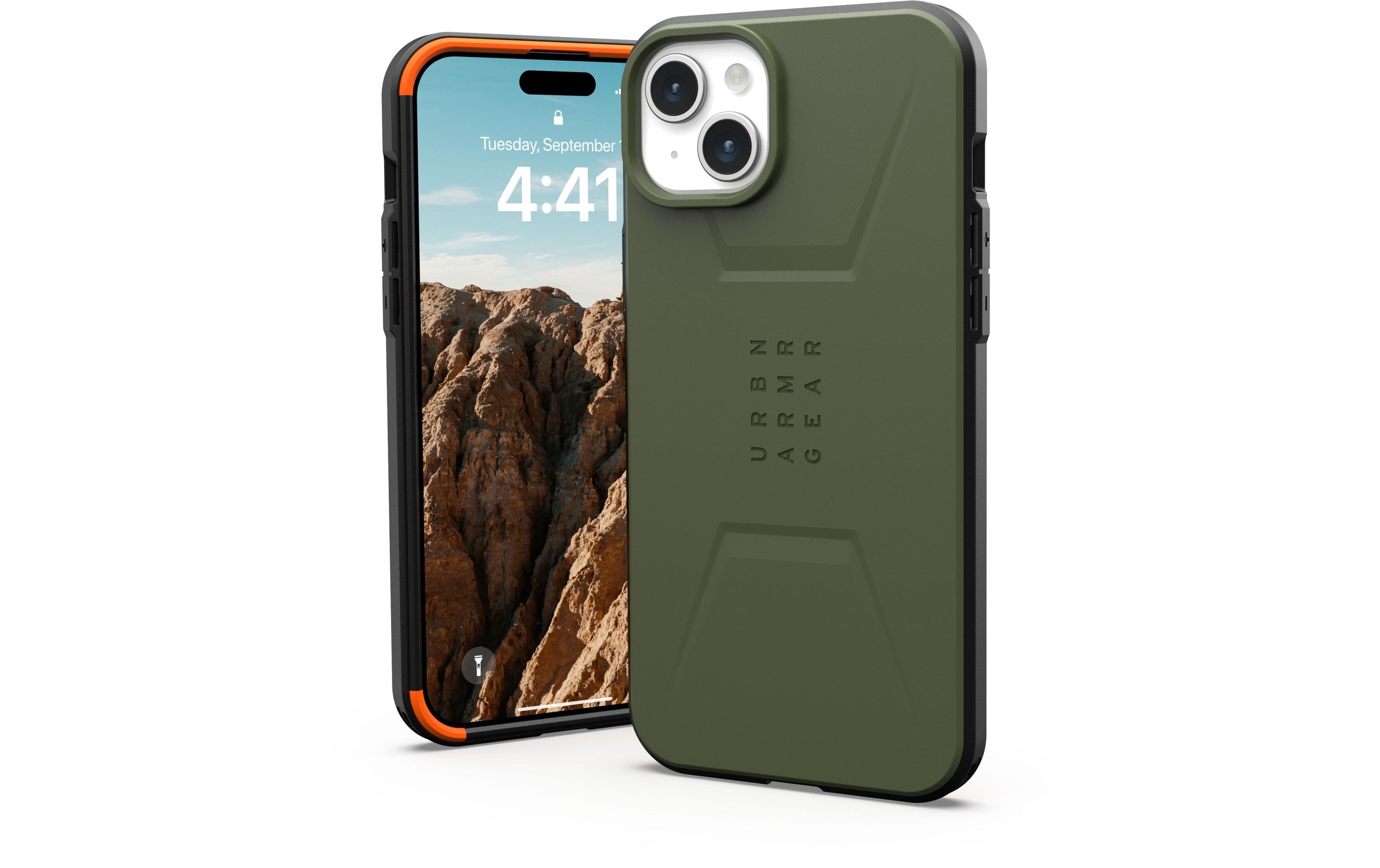 Back Cover Civilian Case iPhone 15 Plus OliveSchutzhülle für das Apple iPhone 15 Plus