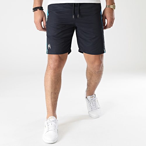 Short Jogging A Bandes Diamond 018 Bleu Marine