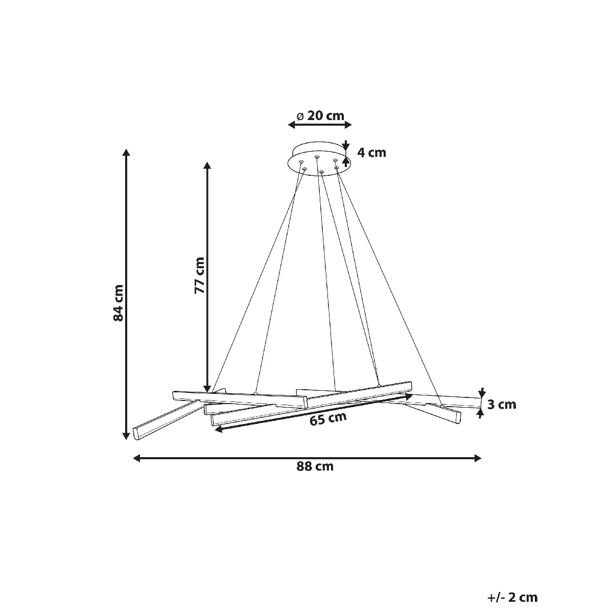 Beliani Lampe Suspension Kandra - Métal Noir