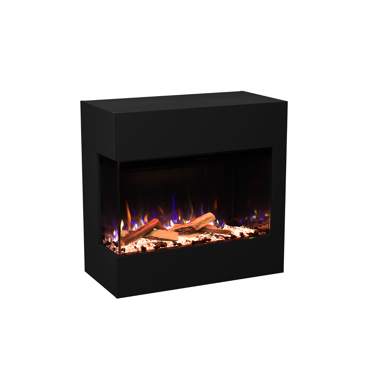 Glow Fire elektrische haard 'Portia Mini Linksdraaiend | LED vrijstaande haard in zwart met verwarming (1500 W) | HxBxD: 90 x 86,7 x 45 cm