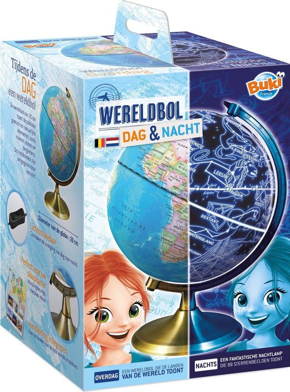 Wereldbol - 21 cm - Metalen Frame - Inclusief Reserve LED