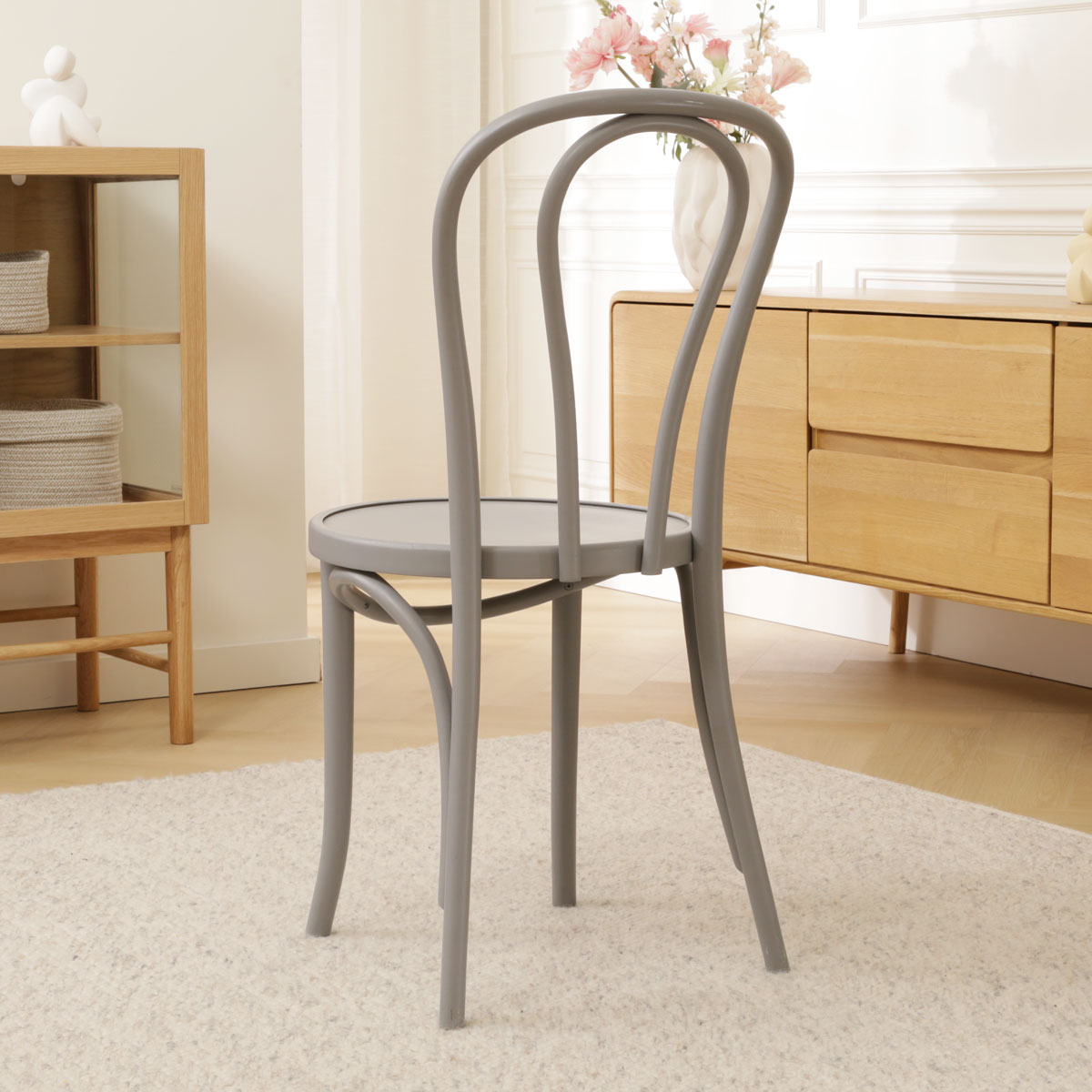 Houten bistrostoel Vienna Thonet No. 18 - grijs