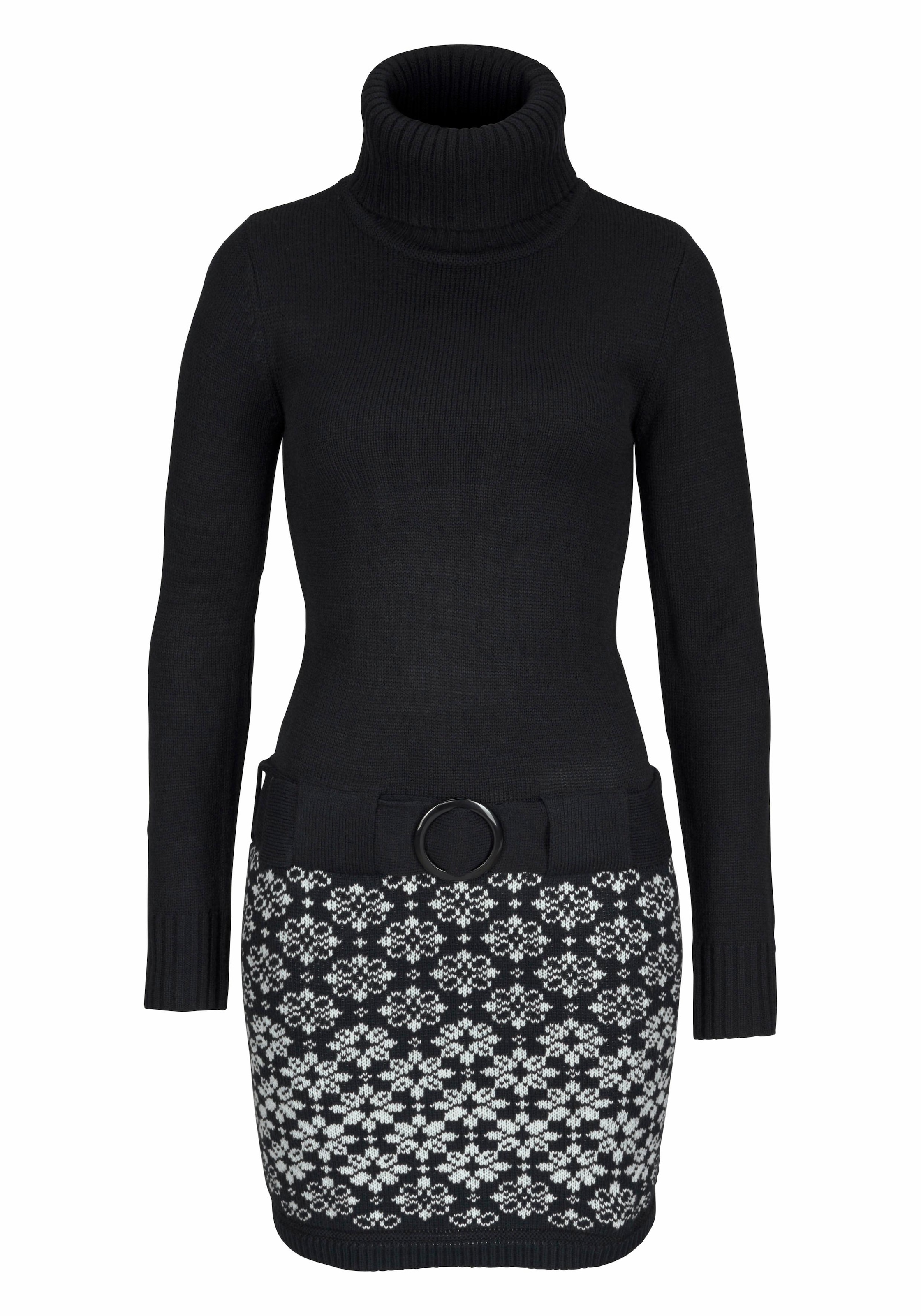 Melrose Strickkleid in enger Form, Mini-Länge mit Gürtel