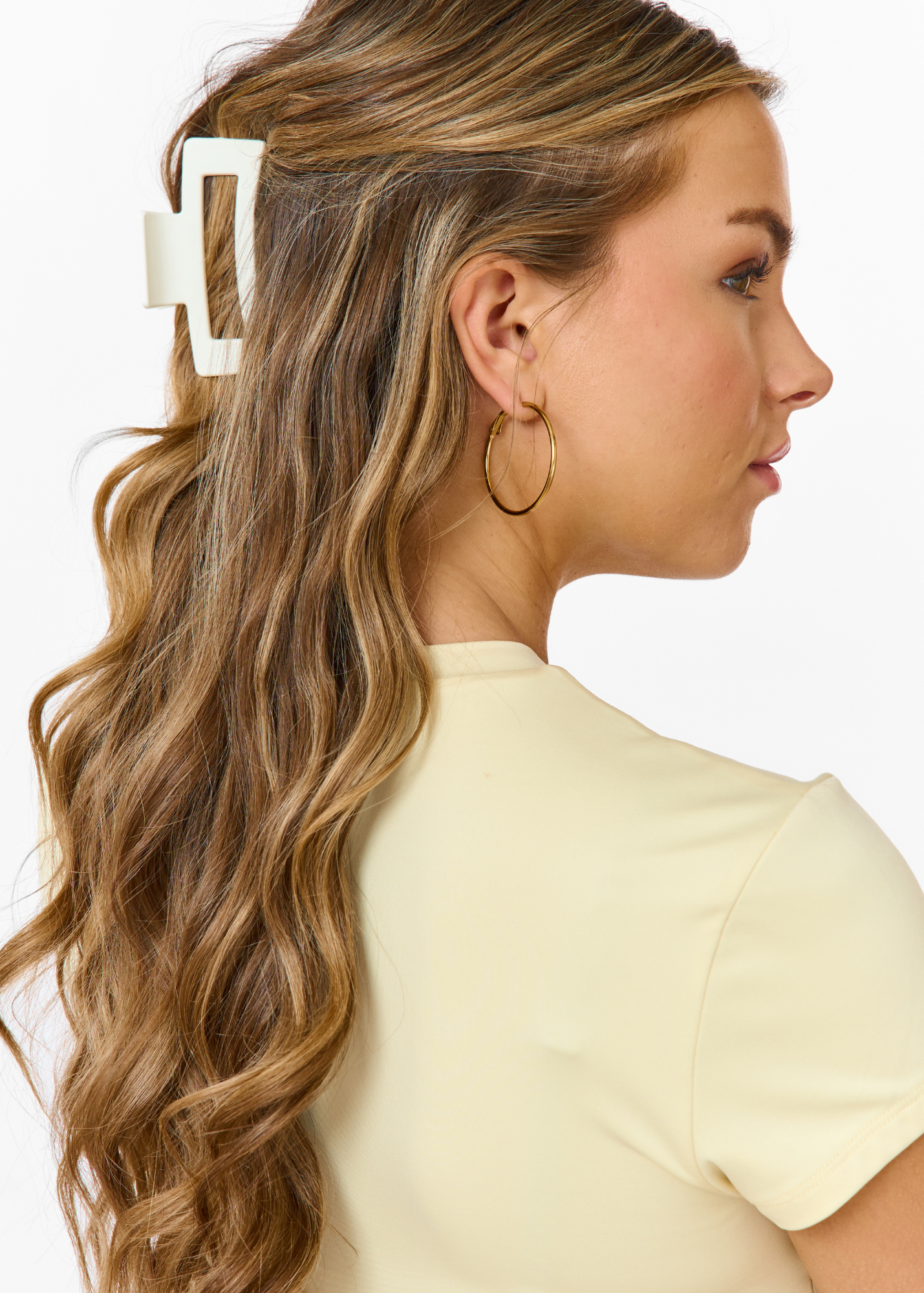Haarklem effen groot creme