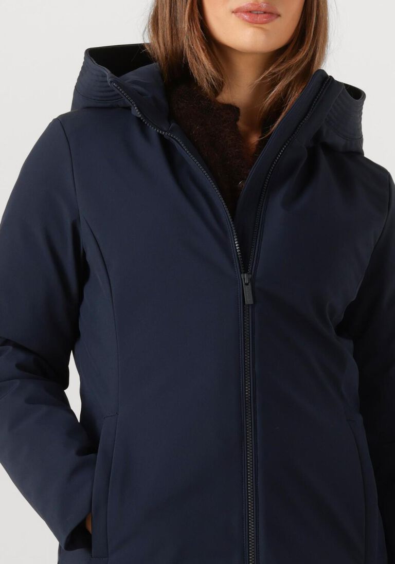 donkerblauwe woolrich jack firth down parka