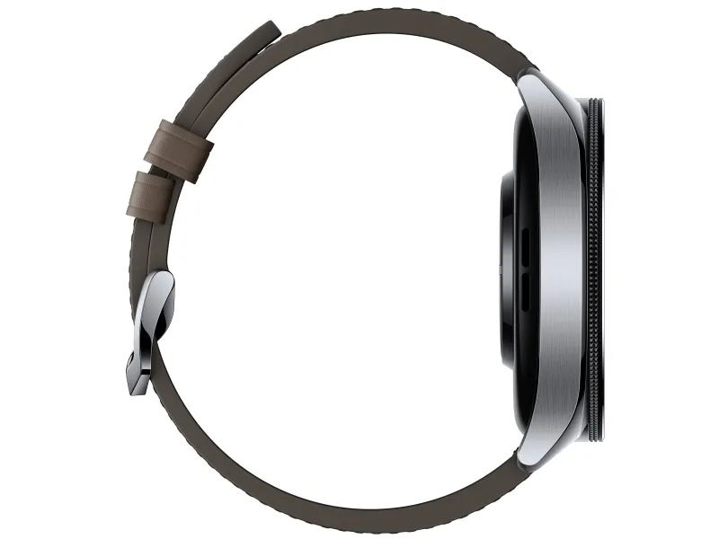 [OUTLET] - Xiaomi Watch 2 Pro - 46 mm - sølv rustfrit stål - smart ur med rem - læder - brun - håndledsstørrelse: 135-205 mm - display 1.43