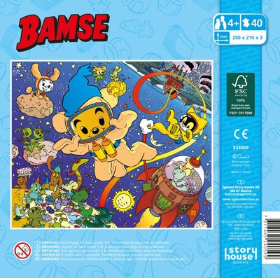 Kärnan Bokspuslespill Bamse Verdensromtema 40 Brikker