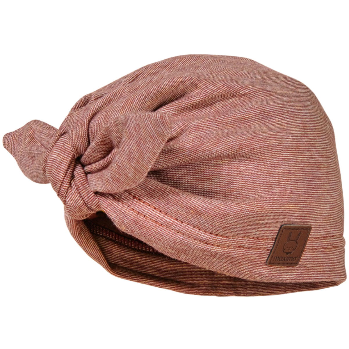 maximomaximo   GOTS Baby Turban mit Schleife rosso/hellbraunmeliert 45