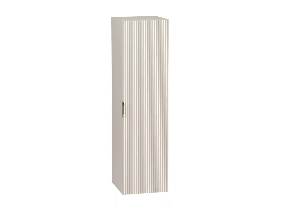 Meuble colonne suspendu de salle de bain WENA, façades cannelées, Willy, 120x33x33 cm, Cachemire