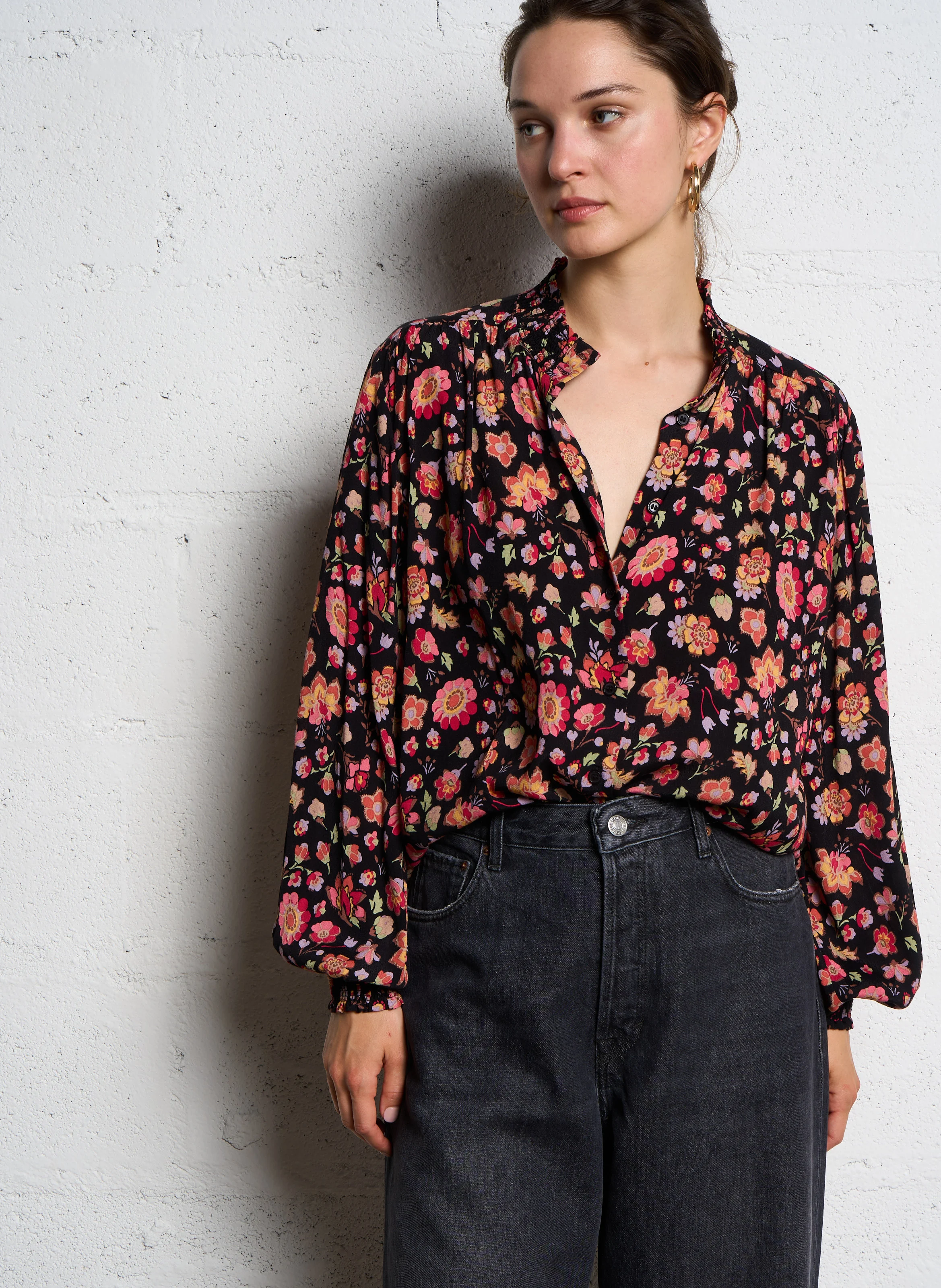 ELIZON - Chemise droite imprimé fleuri | Multicolore