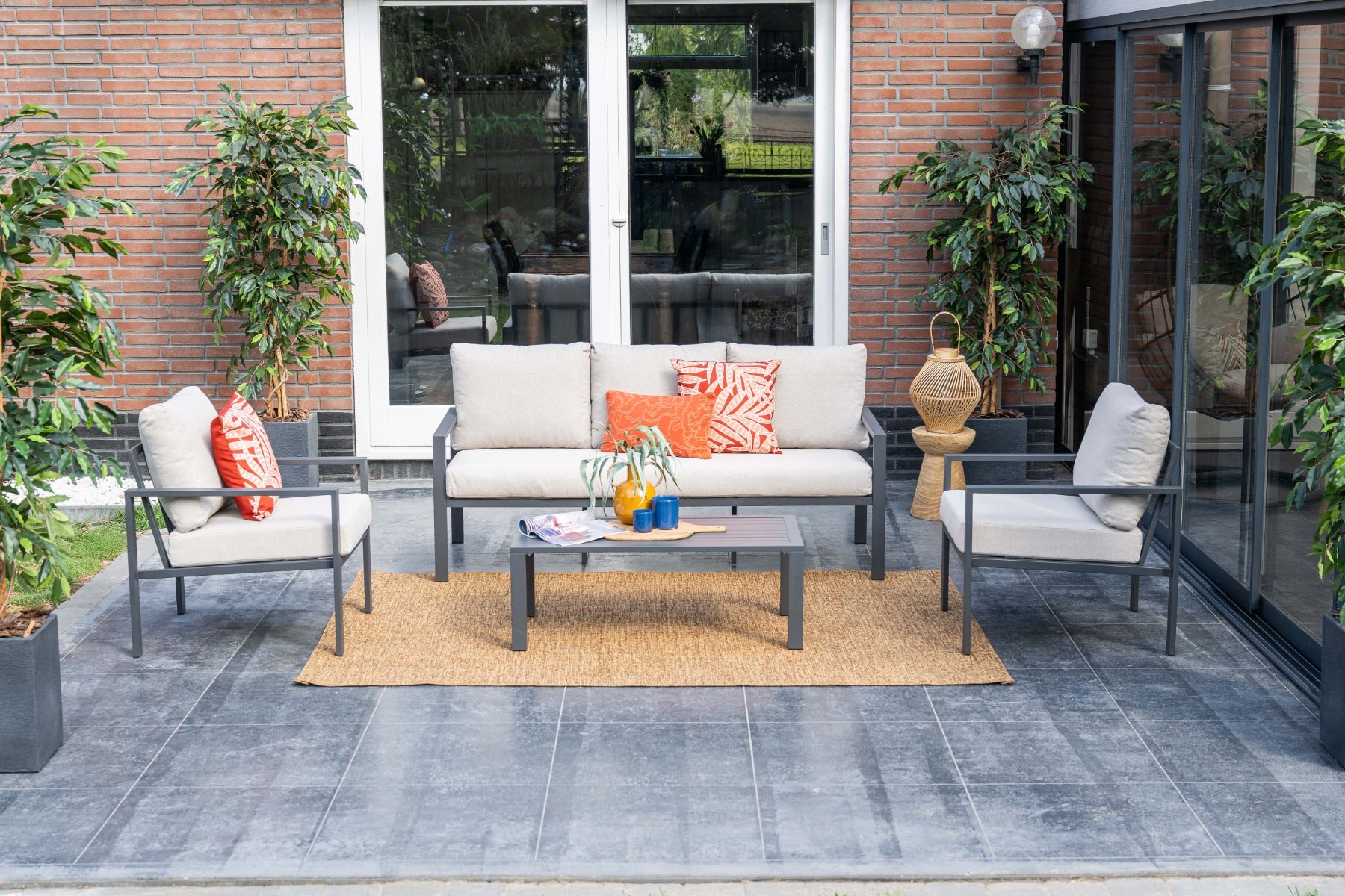Springs aluminium loungeset - carbon black - desert sand