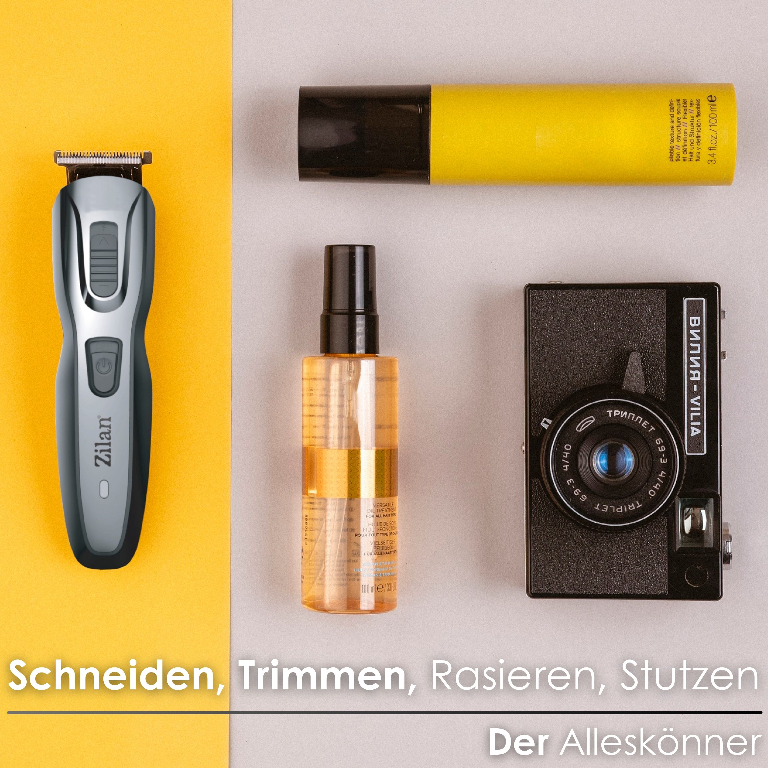 Zilan 5in1 Bartschneider Set 10 Aufsätze Akku oder Netzbetrieb