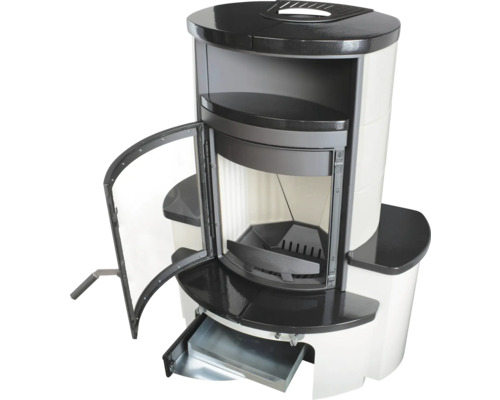 Hark Avenso GT ECOplus keramische haardset, zwart-wit, 6 kW