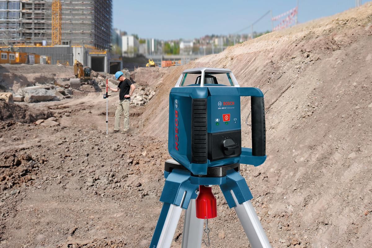 Bosch Professional GRL 400 H Rotatielaser Rood   Laserontvanger LR 1   BT152 HD Statief   GR2400 Meetlat in koffer - 06159940JY