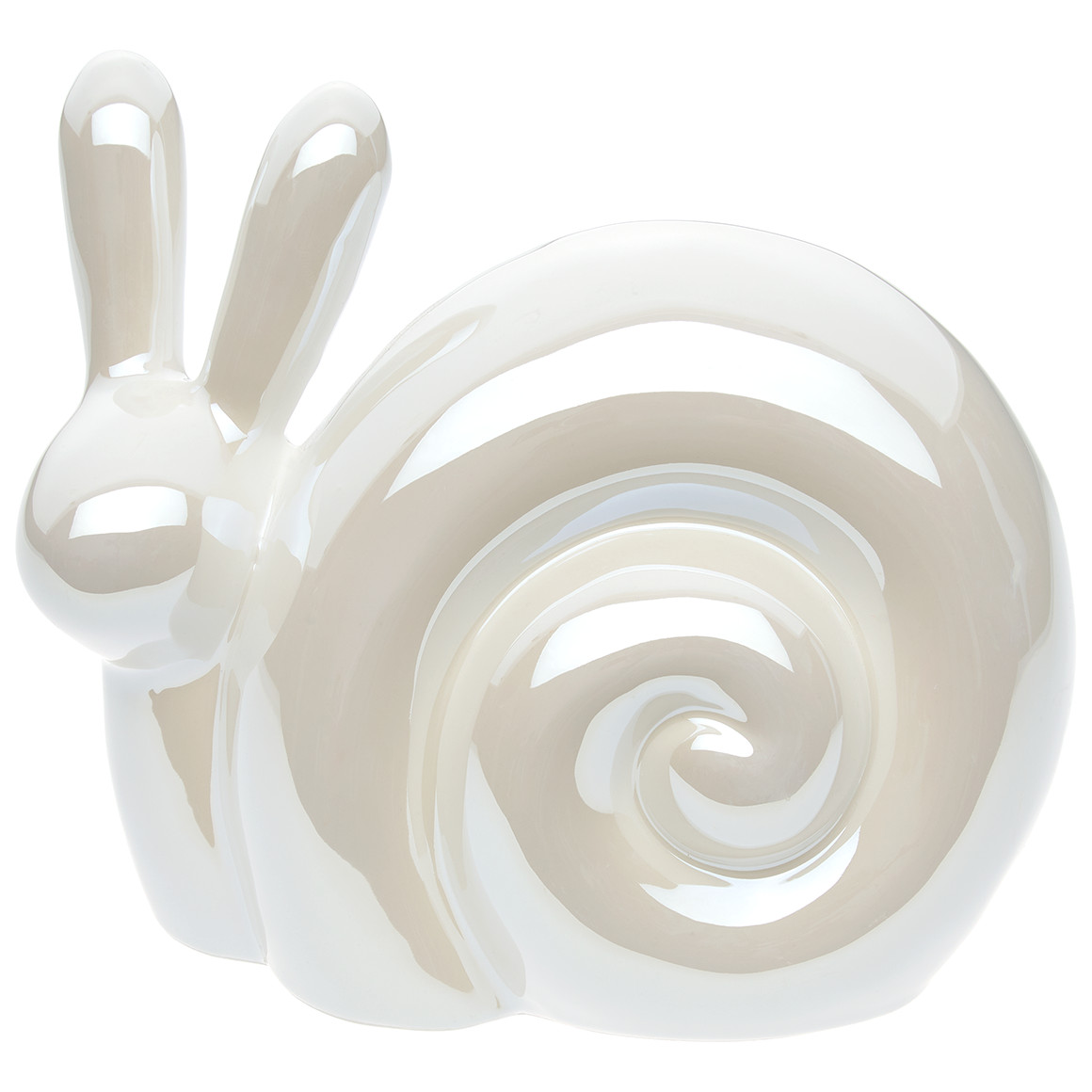 Kleine Deko-Schnecke glänzend weiss