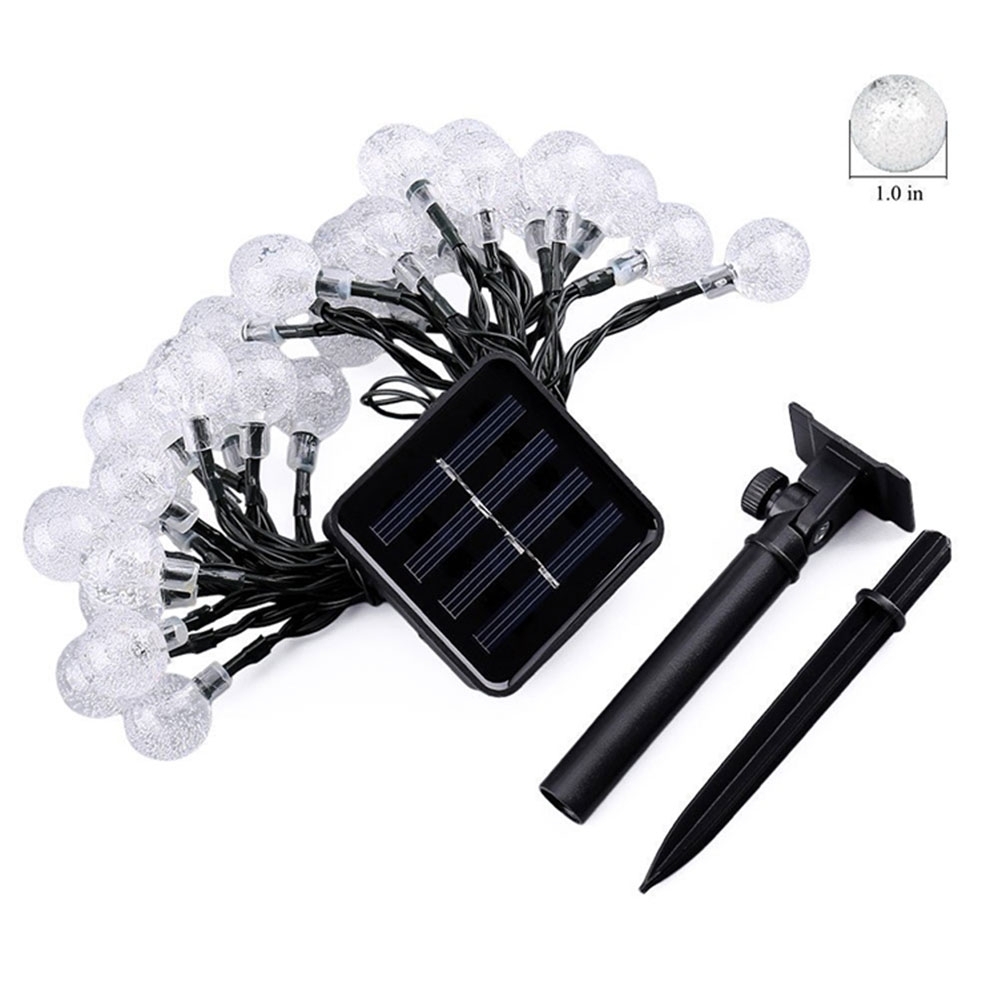 (7m) 50 LED's Deko Solar Lichterkette Kugeln Outdoor Beleuchtung IP65 - Warmweiss
